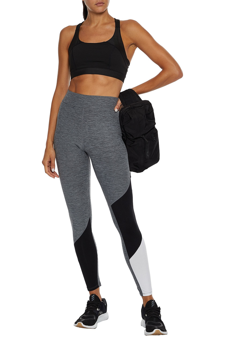 Dkny Colour-block Stretch Leggings In Grey