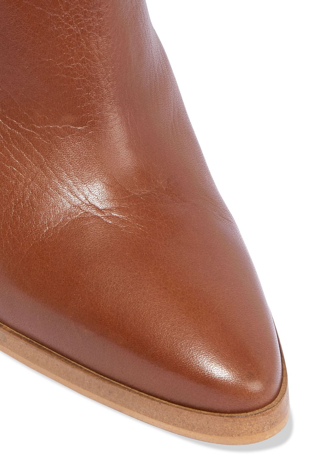 IRIS & INK Clarisse ruched pebbled-leather knee boots