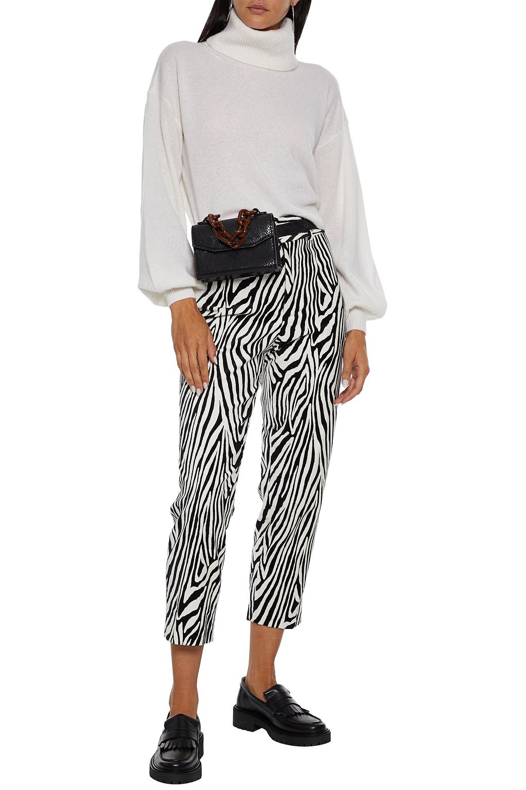 ALICE + OLIVIA Ansley cropped cashmere-blend turtleneck sweater