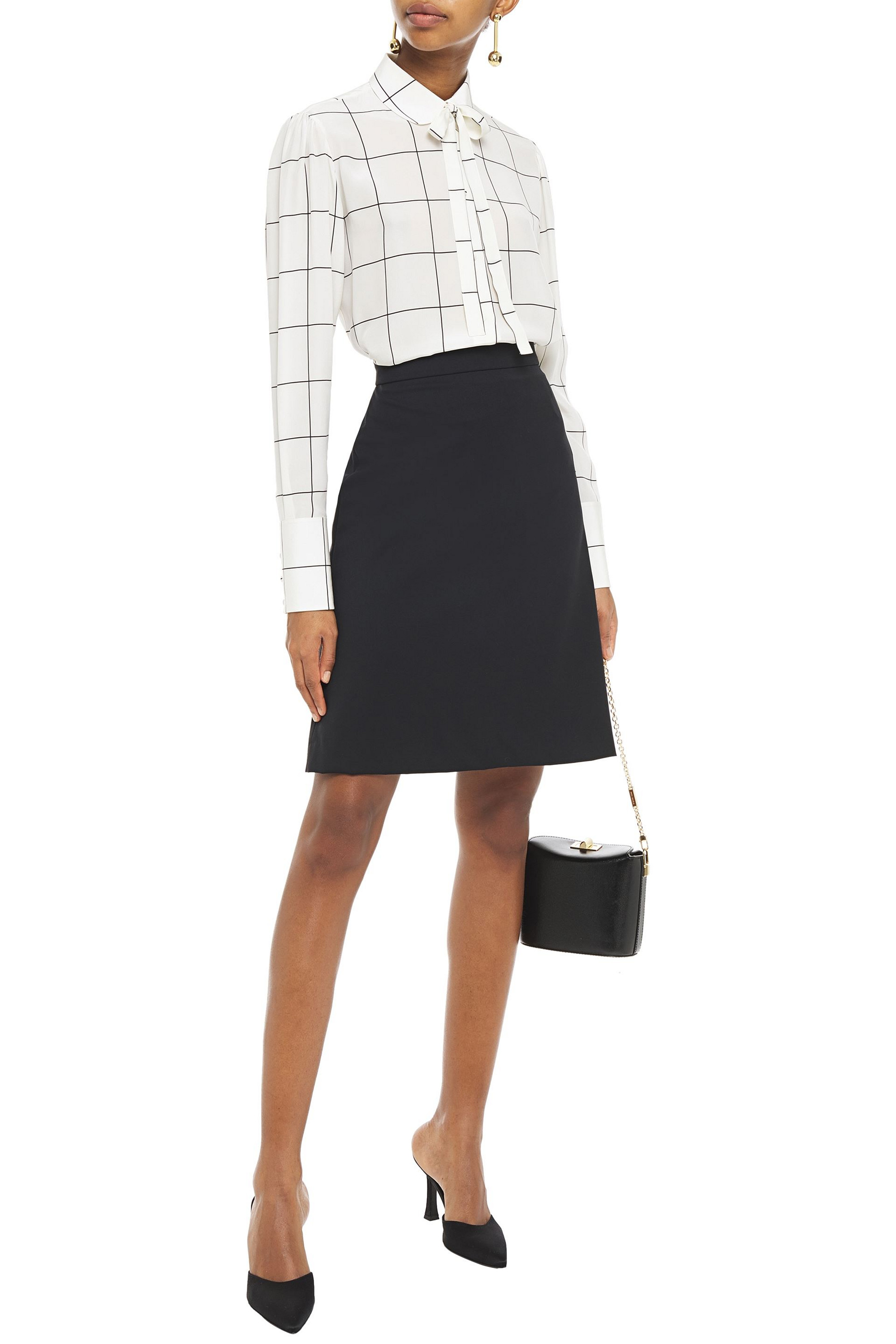 Valentino Garavani Stretch-wool twill skirt