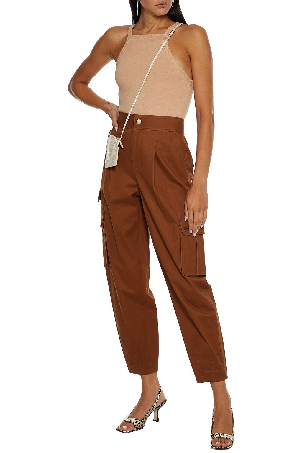 ALICE + OLIVIA Cabot cropped stretch-knit top