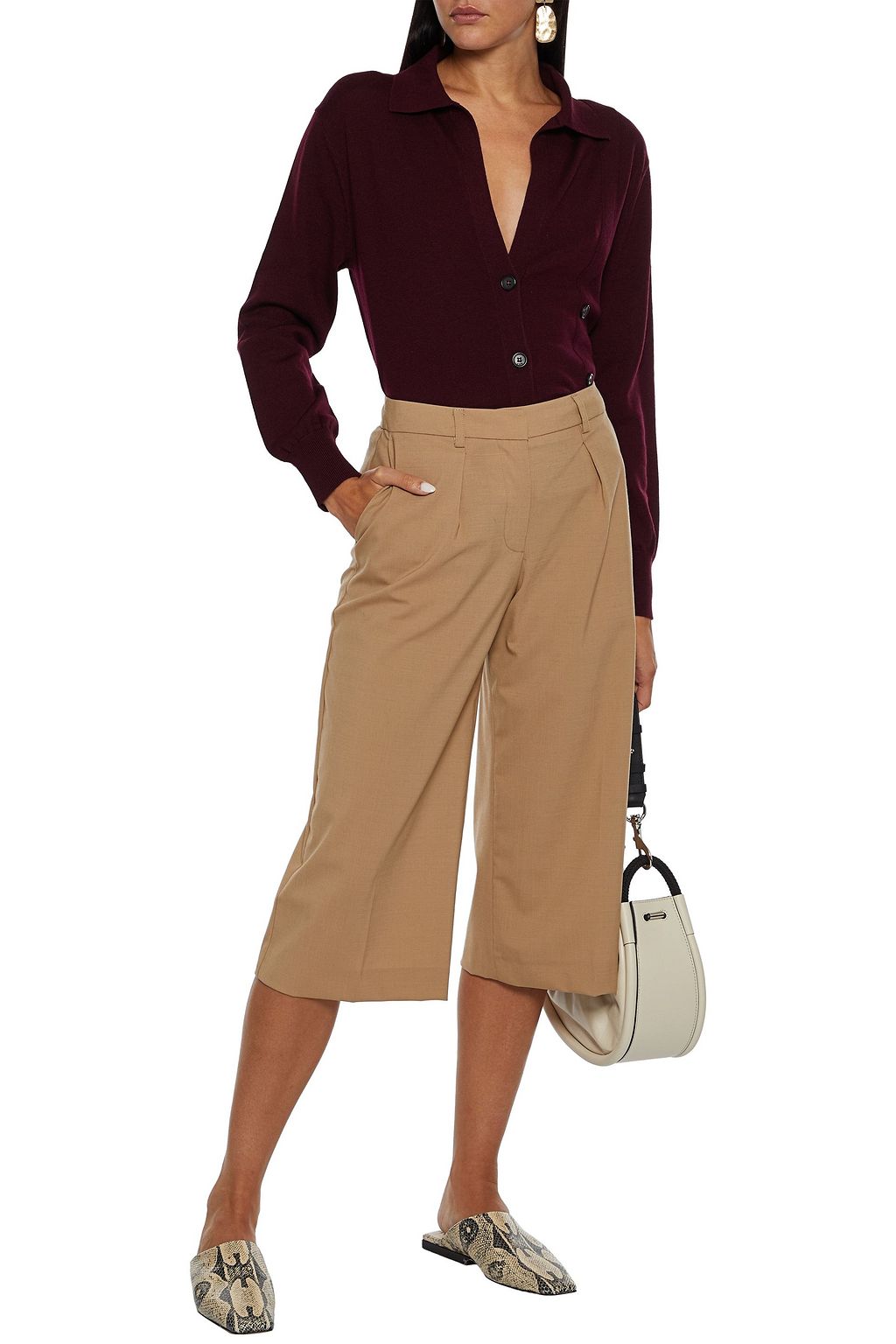 VICTORIA, VICTORIA BECKHAM Button-embellished wool cardigan