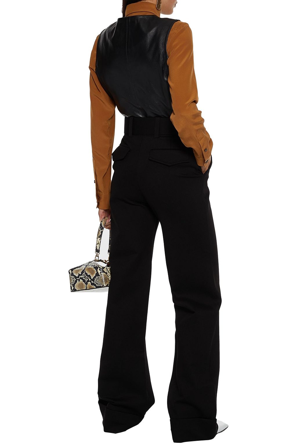 VICTORIA, VICTORIA BECKHAM Belted ponte wide-leg pants