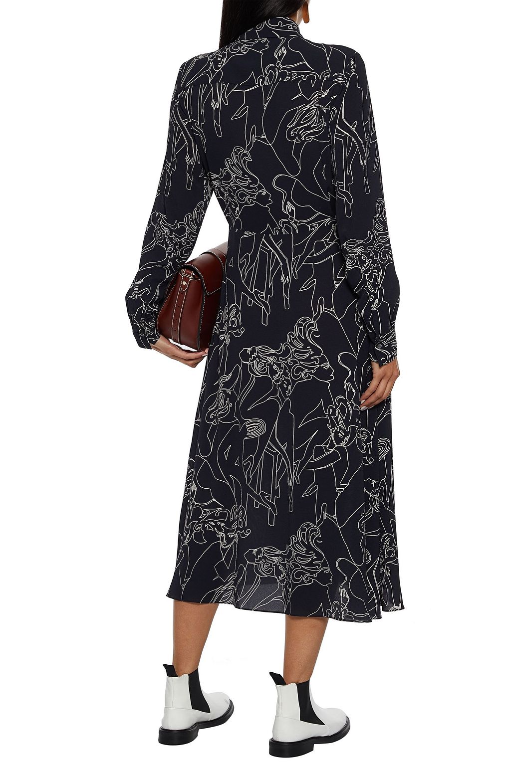VICTORIA, VICTORIA BECKHAM Printed crepe midi dress