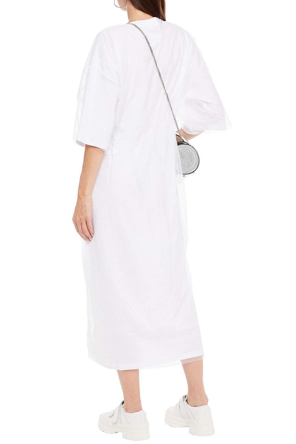 MM6 MAISON MARGIELA Mehrlagiges Midikleid aus Baumwoll-Jersey und Tüll