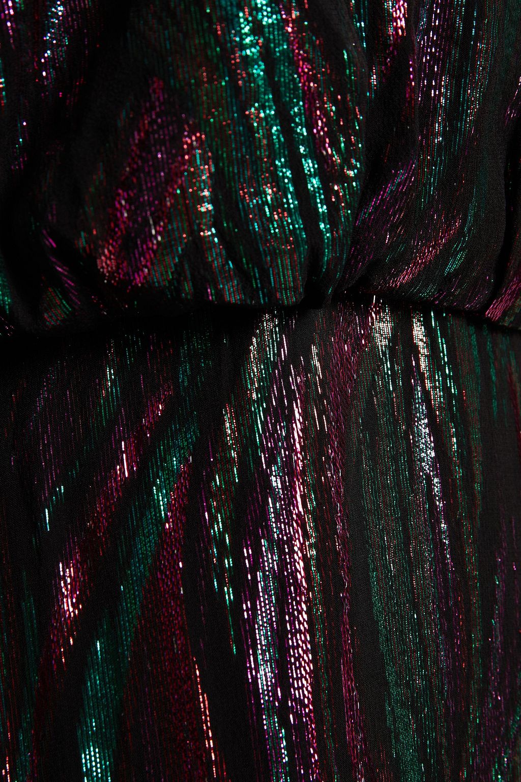 SALONI Tiered metallic silk-blend jacquard gown