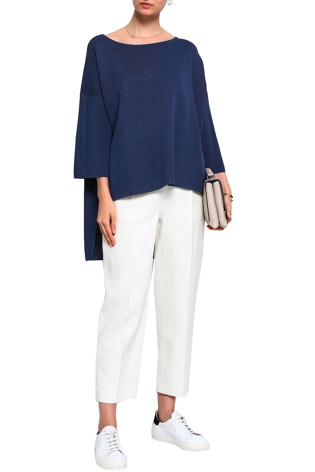 GENTRYPORTOFINO Asymmetric open-knit sweater