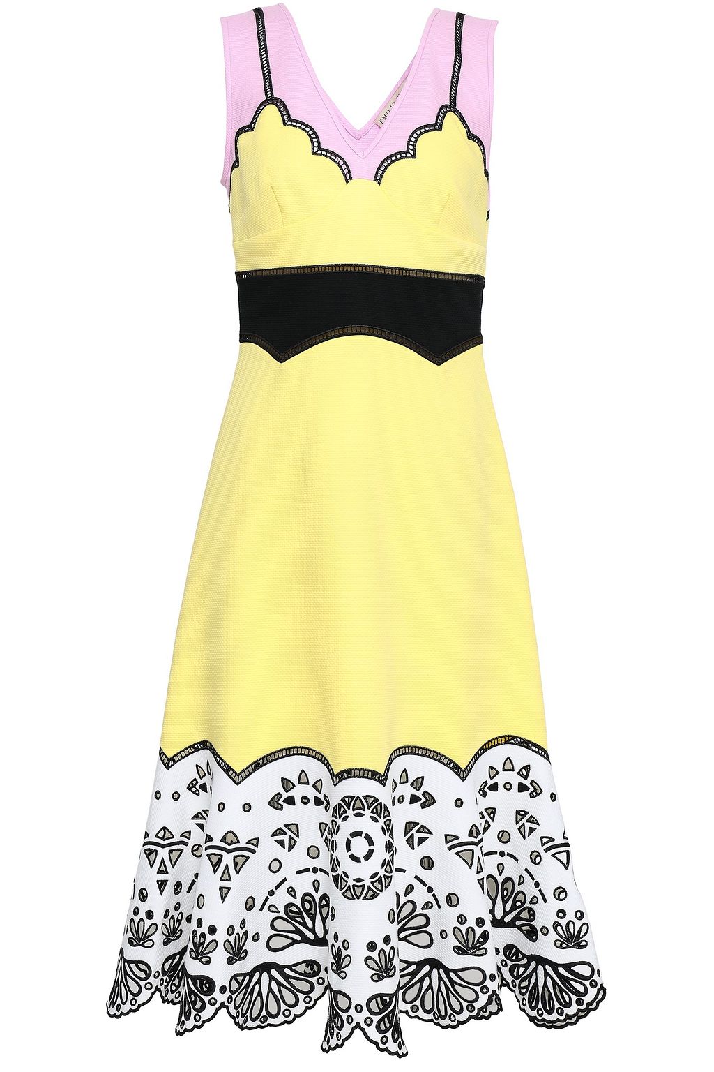 yellow broderie anglaise dress