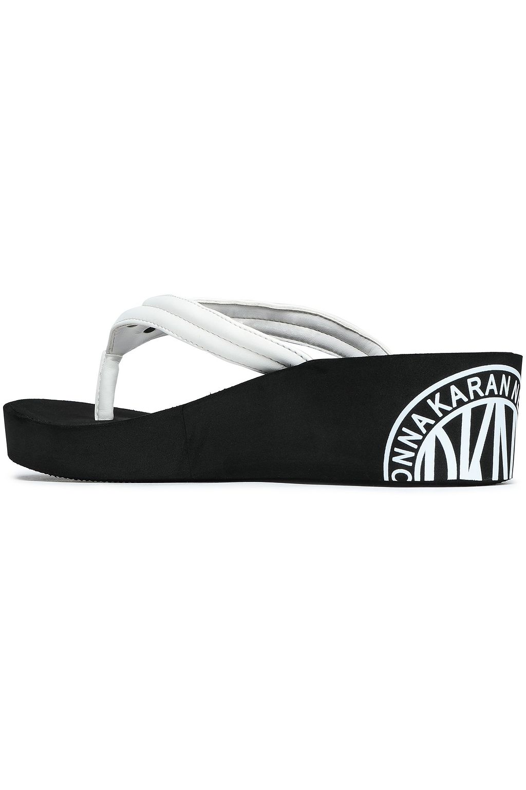 DKNY Jones faux leather wedge flip flops