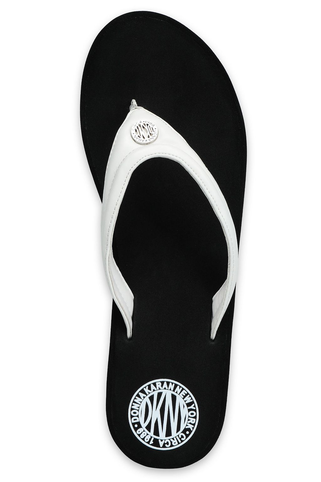 DKNY Jones faux leather wedge flip flops