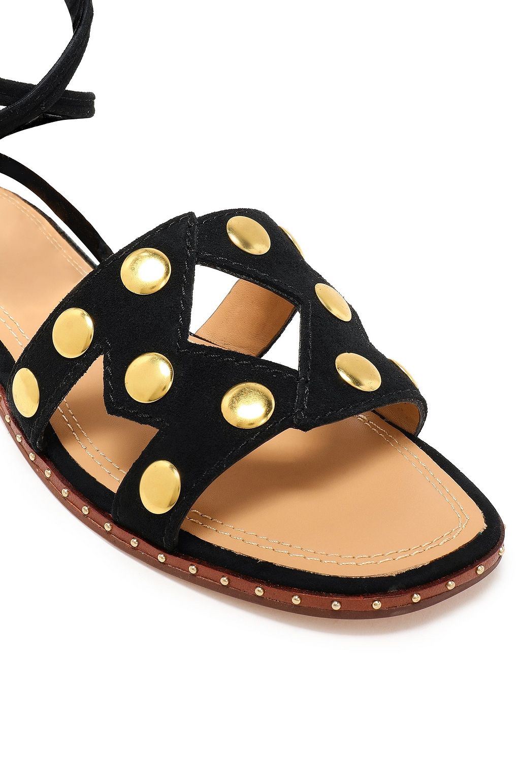 MAJE Cutout studded suede sandals