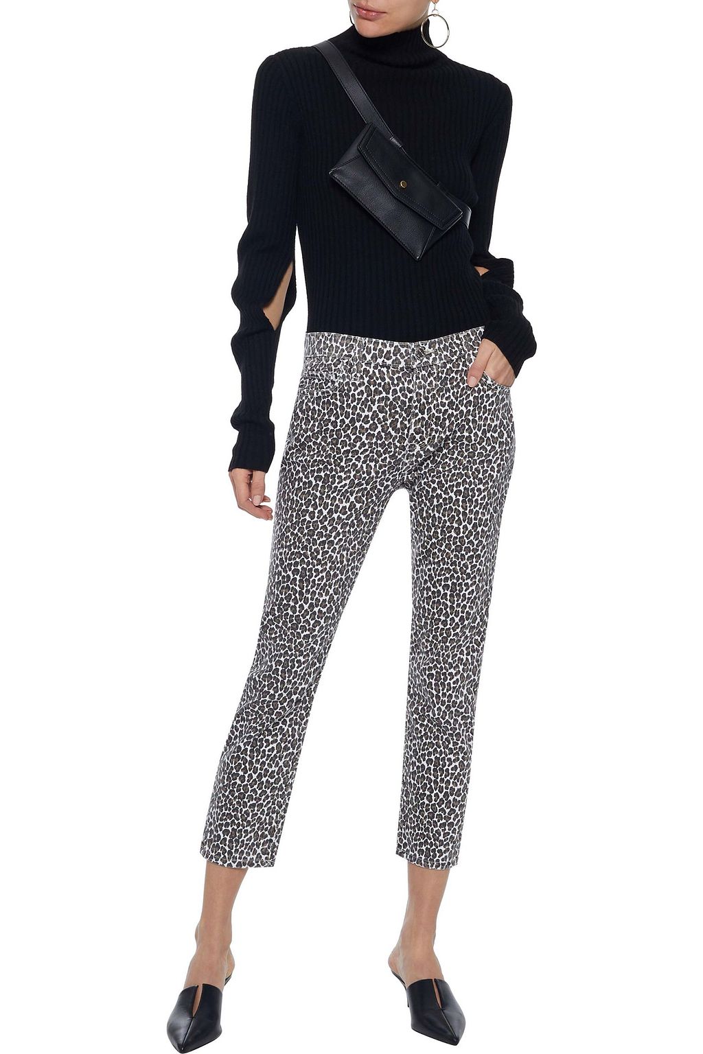 CURRENT/ELLIOTT The Fling leopard-print low-rise slim-leg jeans