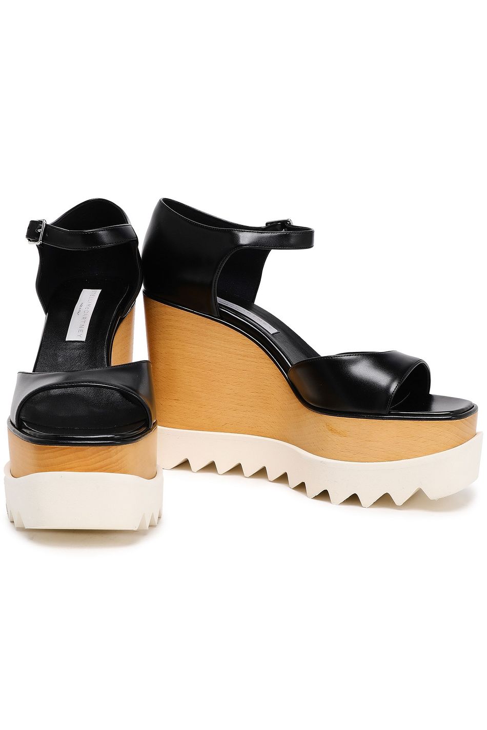 Black Faux leather wedge sandals | Sale Stella McCartney Faux Leather Wedge