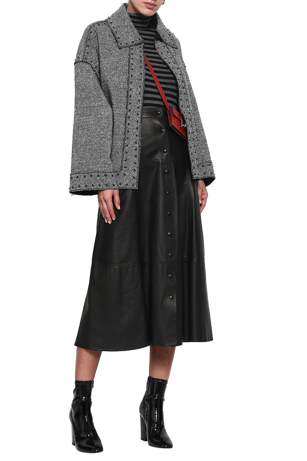 VALENTINO GARAVANI Studded wool-blend tweed jacket