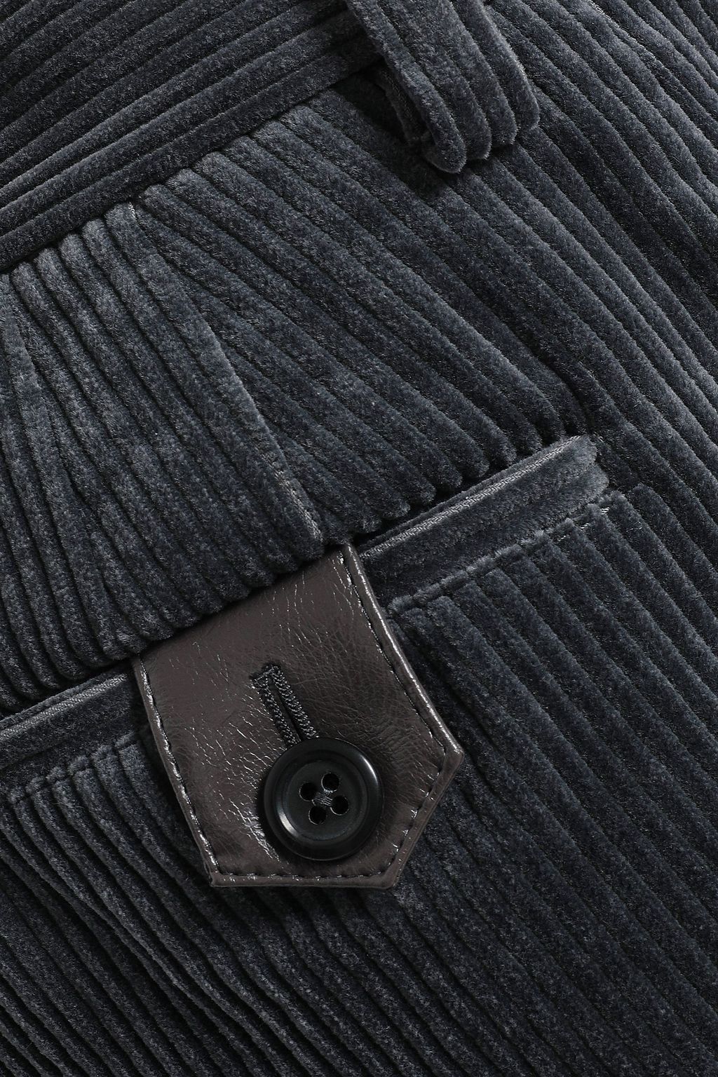 MARC JACOBS Faux leather-trimmed cotton-corduroy kick-flare pants