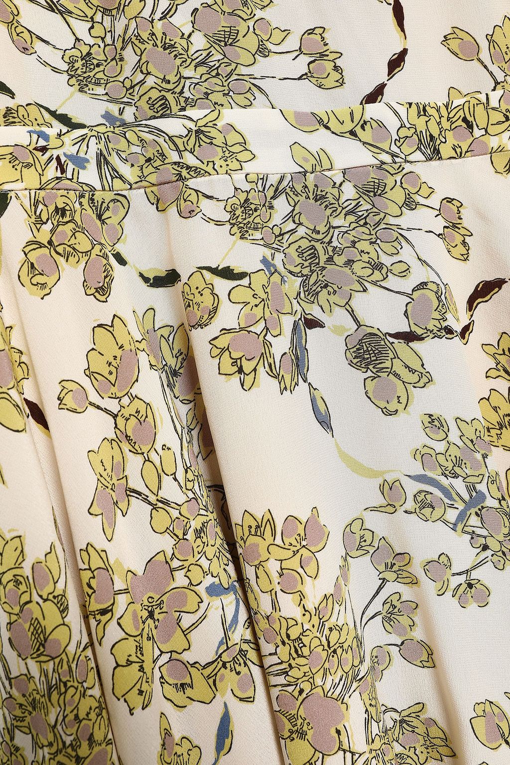 VALENTINO GARAVANI Lace-paneled floral-print silk crepe de chine mini dress