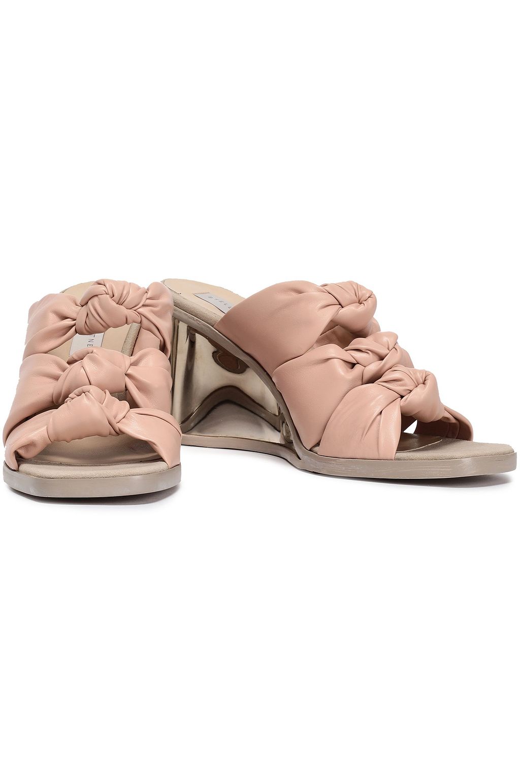 STELLA MCCARTNEY Knotted faux leather wedge sandals