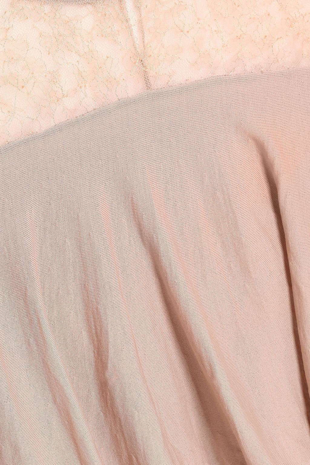 VALENTINO GARAVANI Layered Chantilly lace and wool blouse