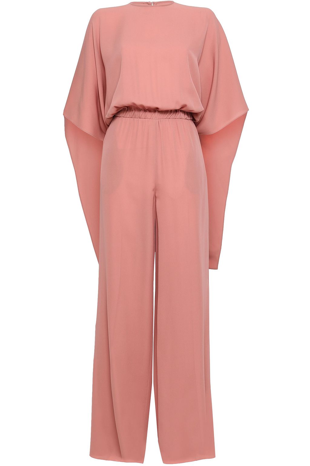 crepe jumpsuit with cape