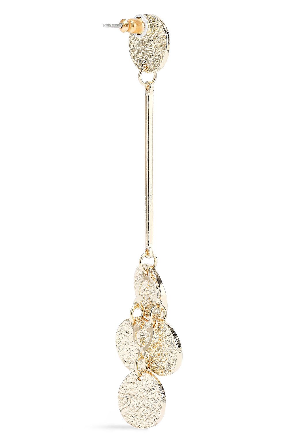 KENNETH JAY LANE Hammered gold-tone earrings