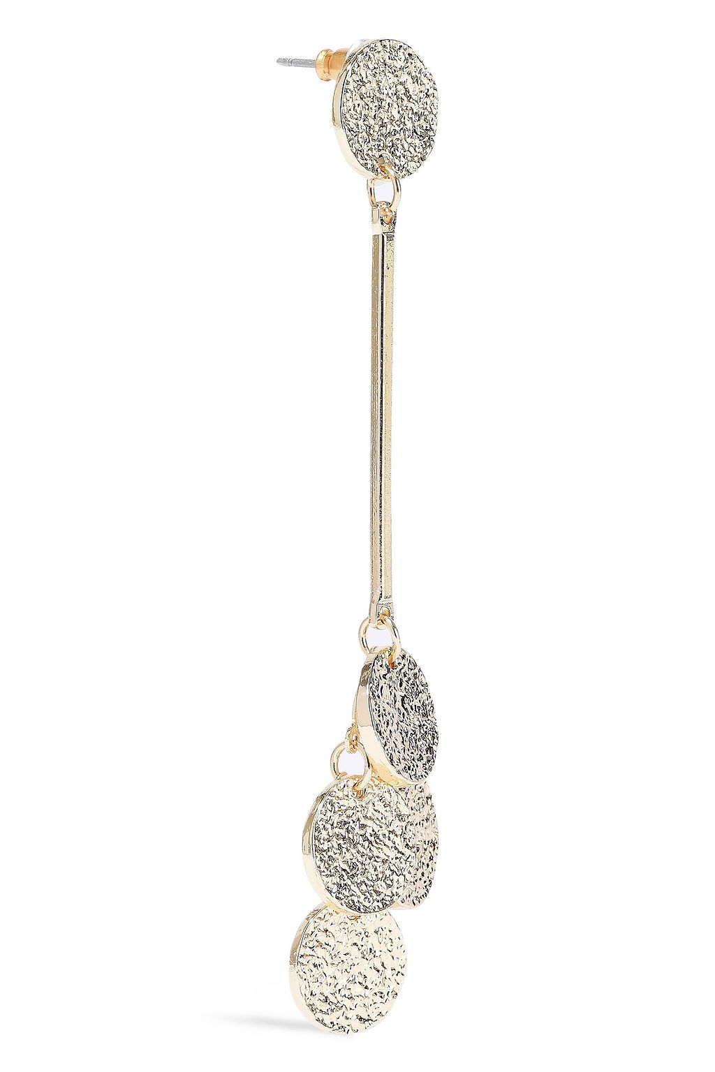 KENNETH JAY LANE Hammered gold-tone earrings