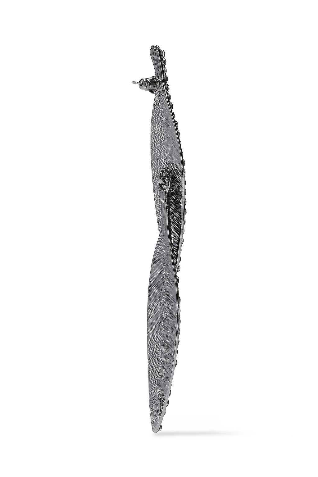 KENNETH JAY LANE Gunmetal-tone crystal earrings
