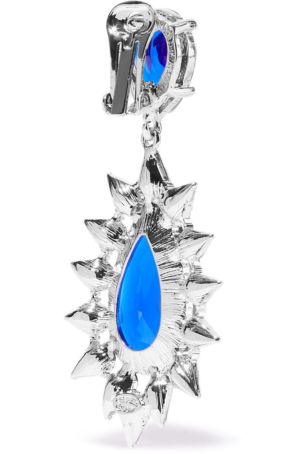 KENNETH JAY LANE Silver-tone crystal clip earrings