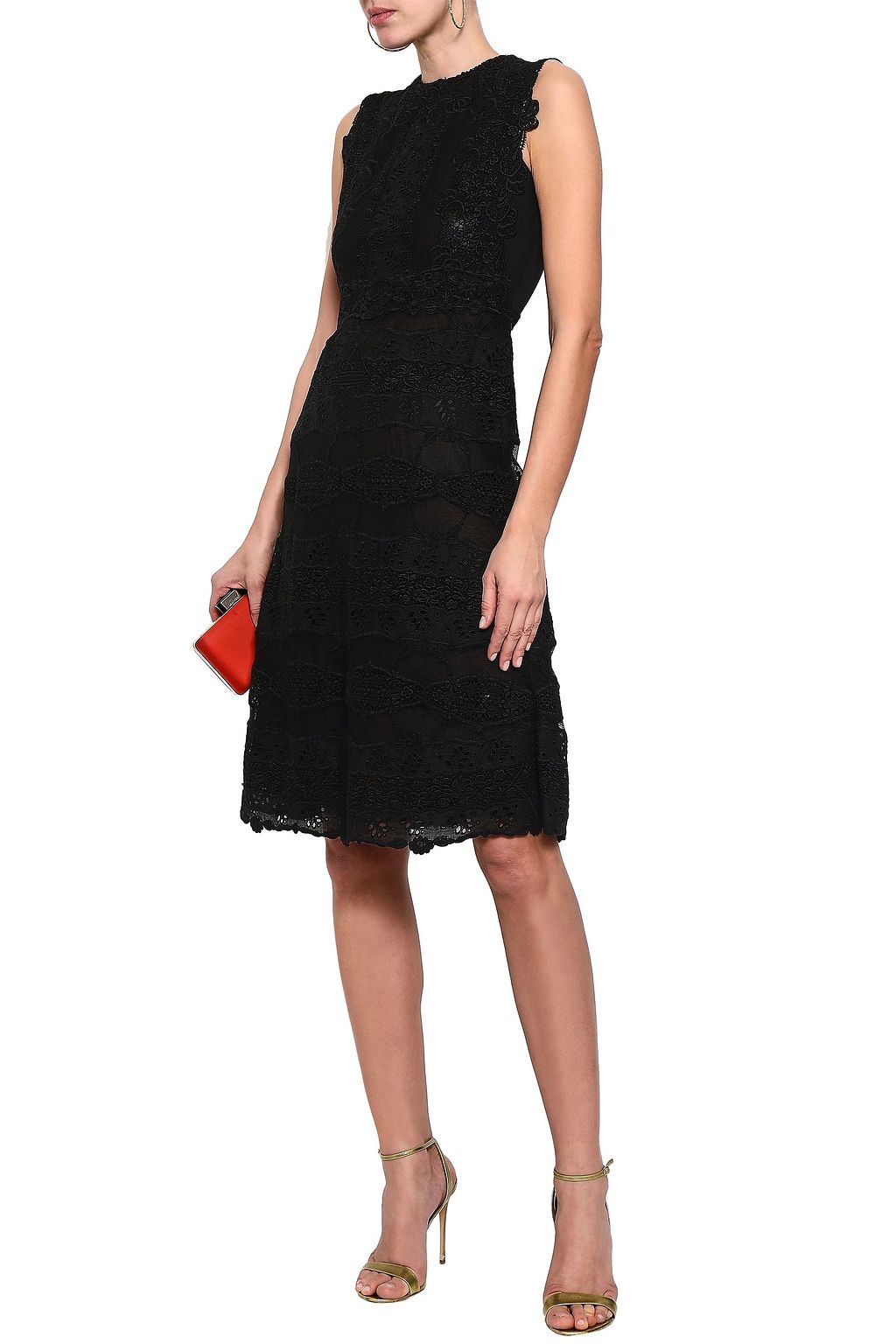 VALENTINO GARAVANI Virgin wool and silk-blend lace dress