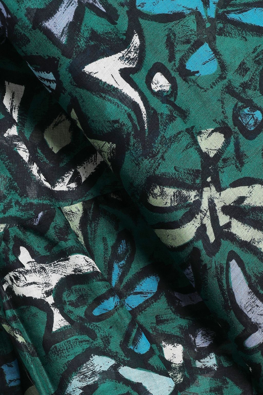 VALENTINO GARAVANI Flared printed cotton-organza blouse