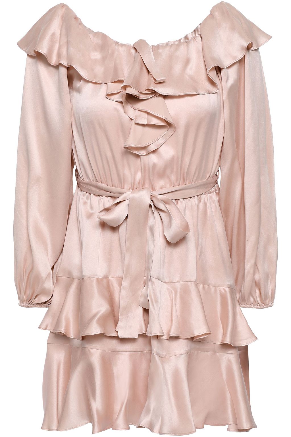 rose gold satin mini dress