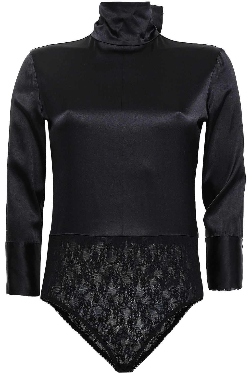 lace bodysuit over turtleneck