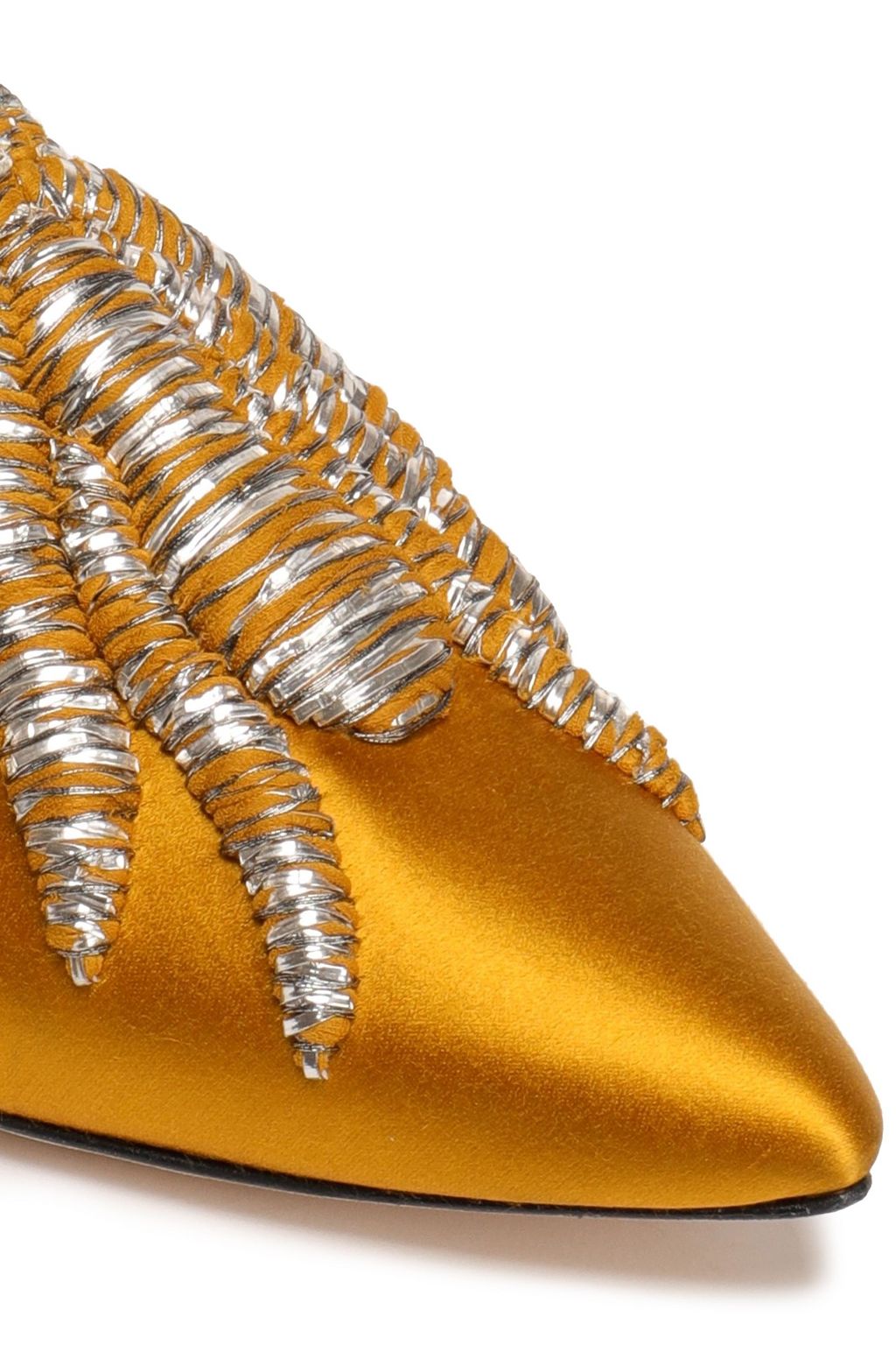 SANAYI 313 Embroidered metallic satin slippers