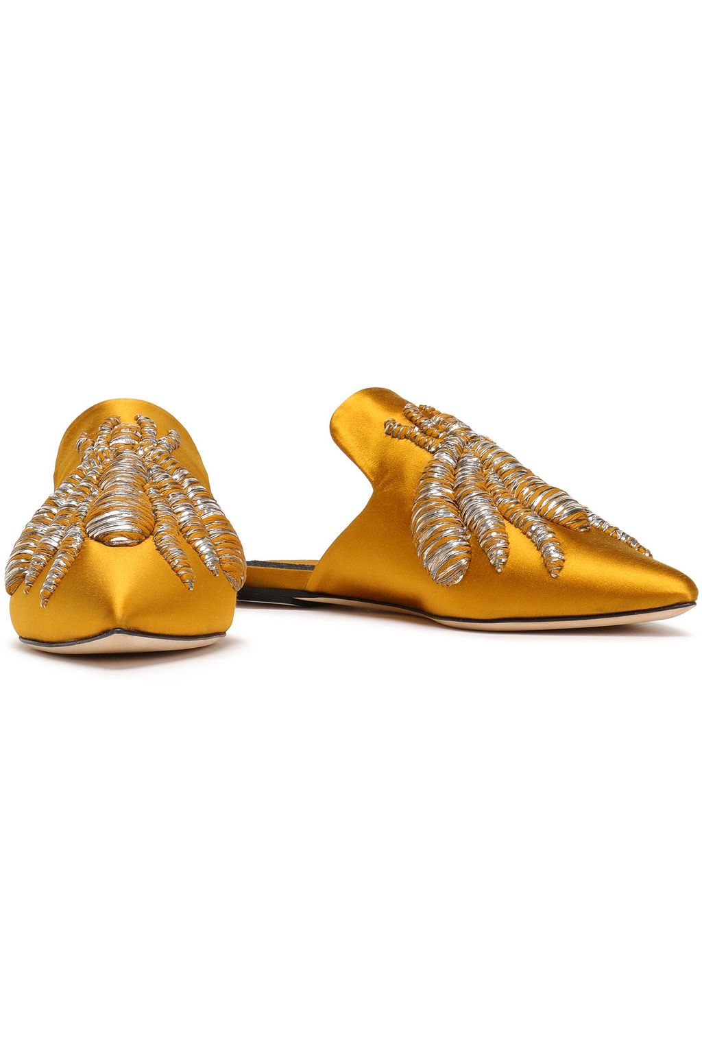 SANAYI 313 Embroidered metallic satin slippers