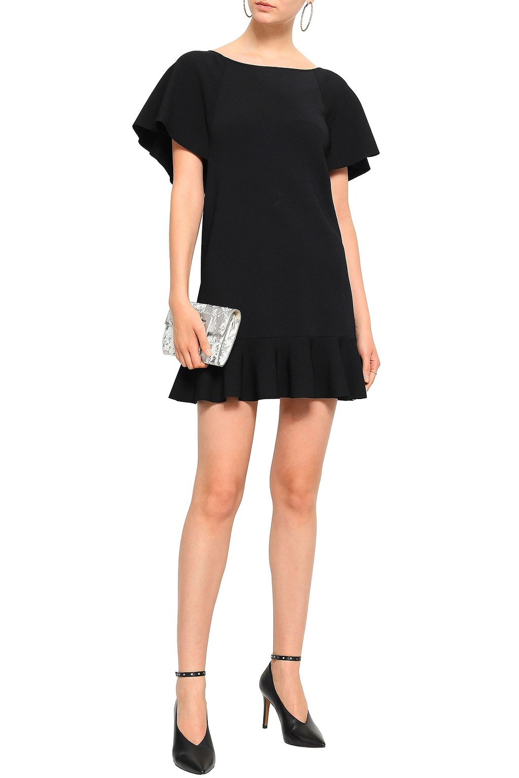 VALENTINO GARAVANI Fluted knitted mini dress
