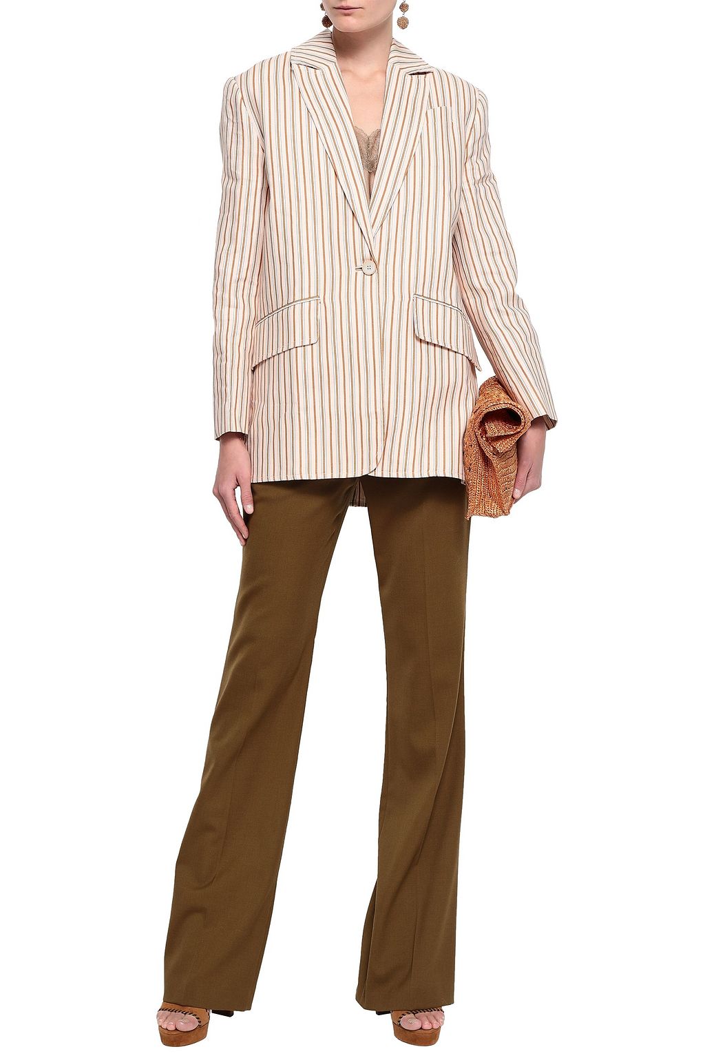 ZIMMERMANN Striped linen-blend blazer