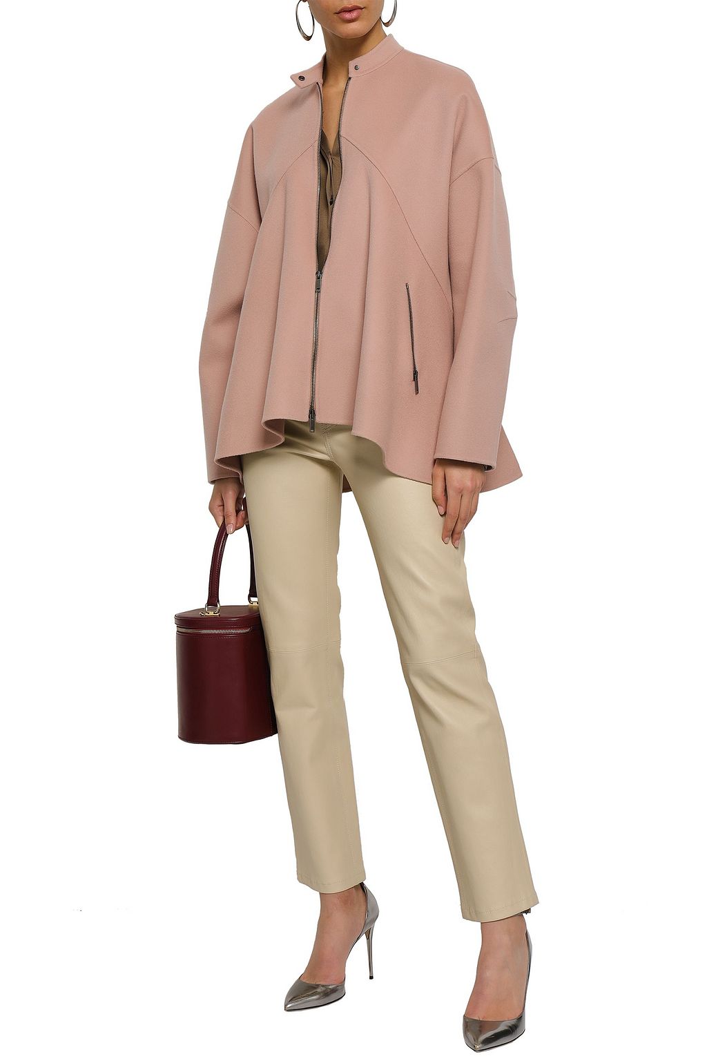 VALENTINO GARAVANI Pleated wool and cashmere-blend felt jacket