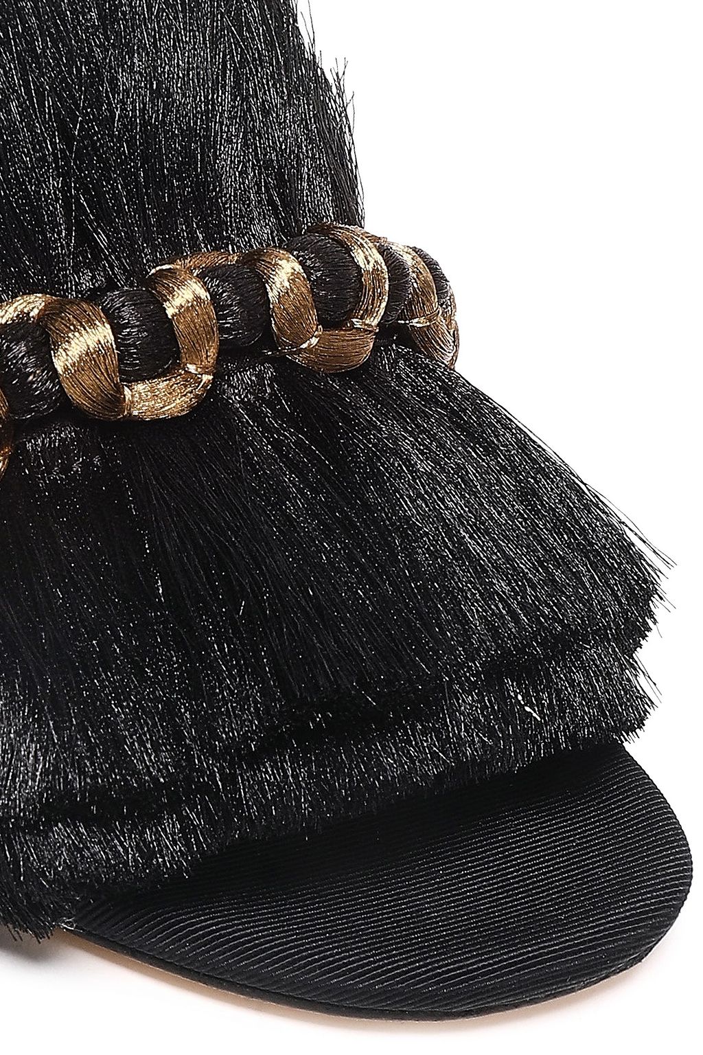 SANAYI 313 Fringed embroidered woven mules