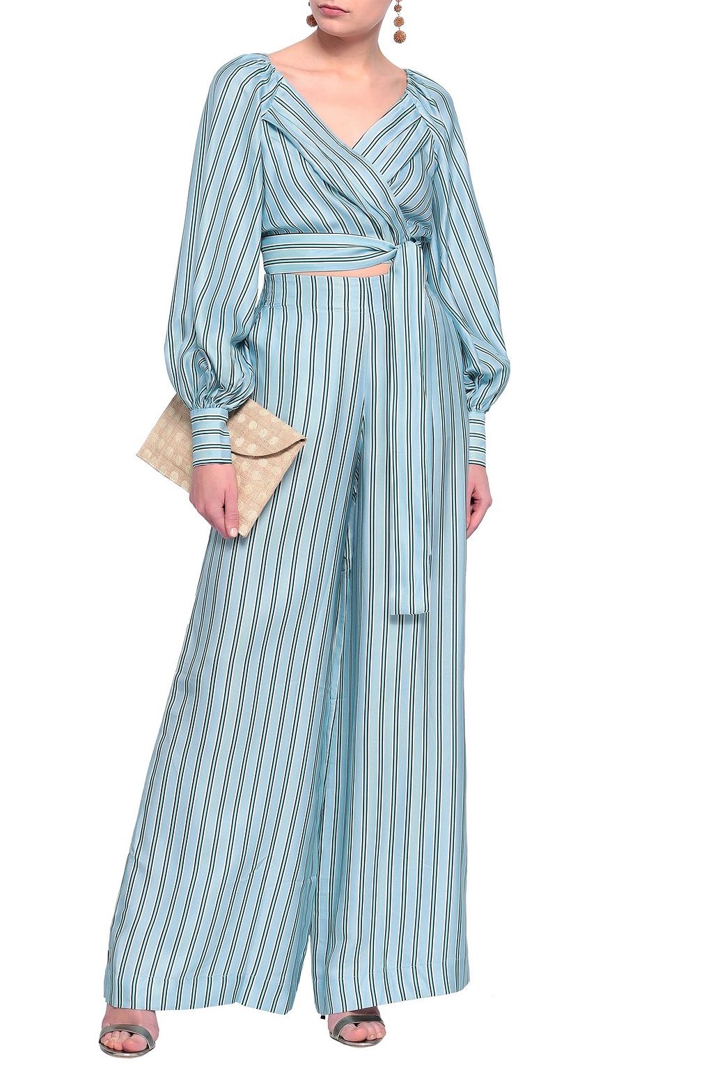 ZIMMERMANN Striped twill wrap top