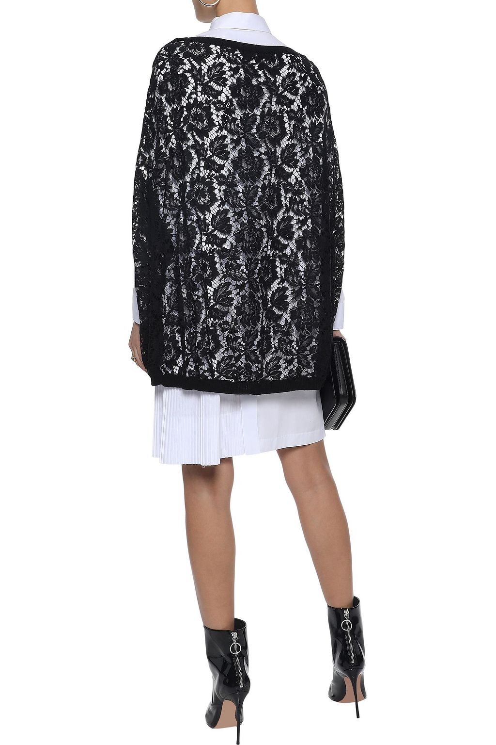 VALENTINO GARAVANI Tassel-trimmed cotton corded lace poncho