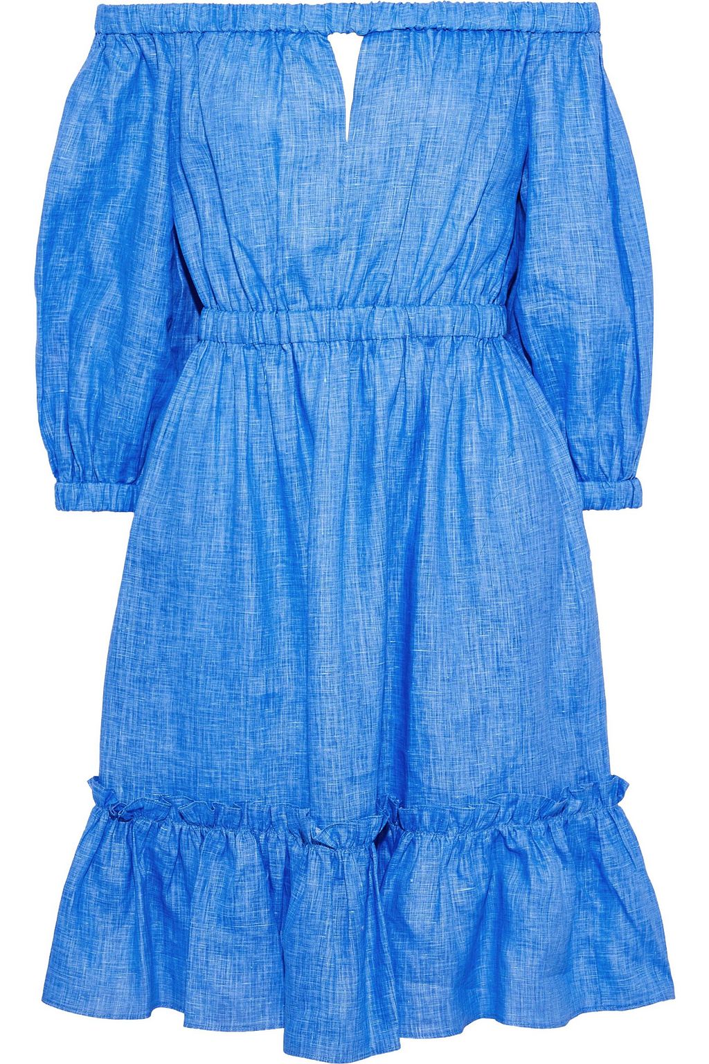 cobalt blue linen dress