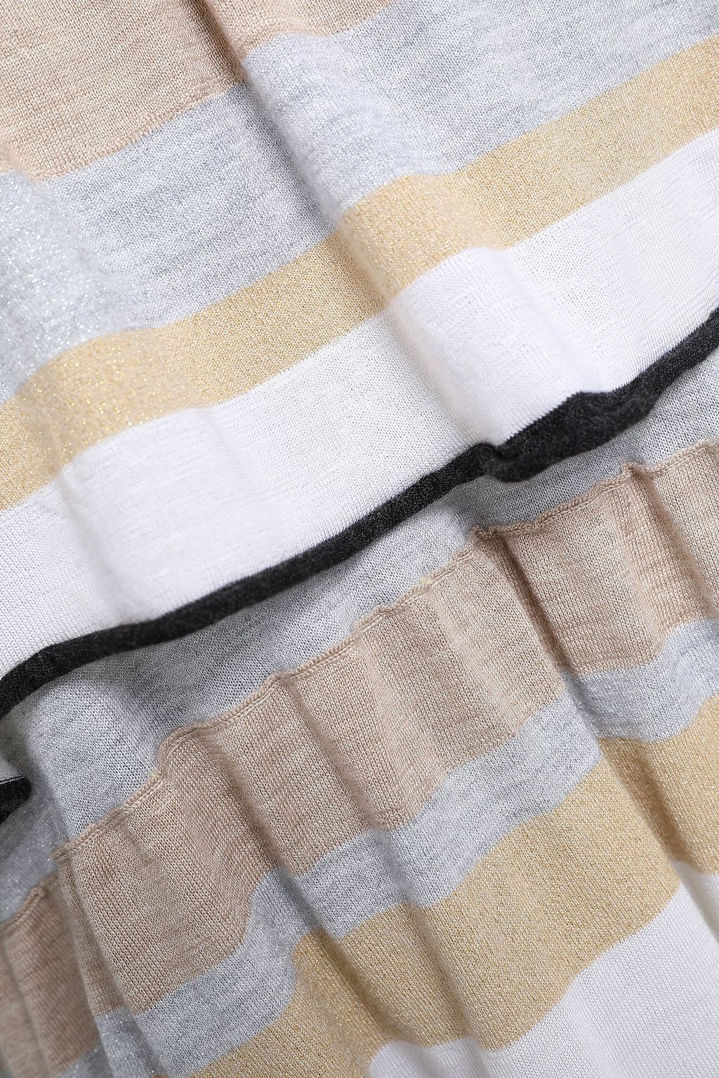 BRUNELLO CUCINELLI Layered striped cashmere-blend top