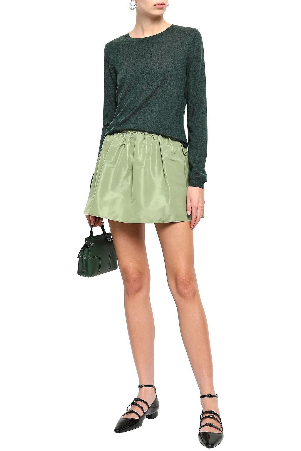 REDVALENTINO Flared faille mini skirt