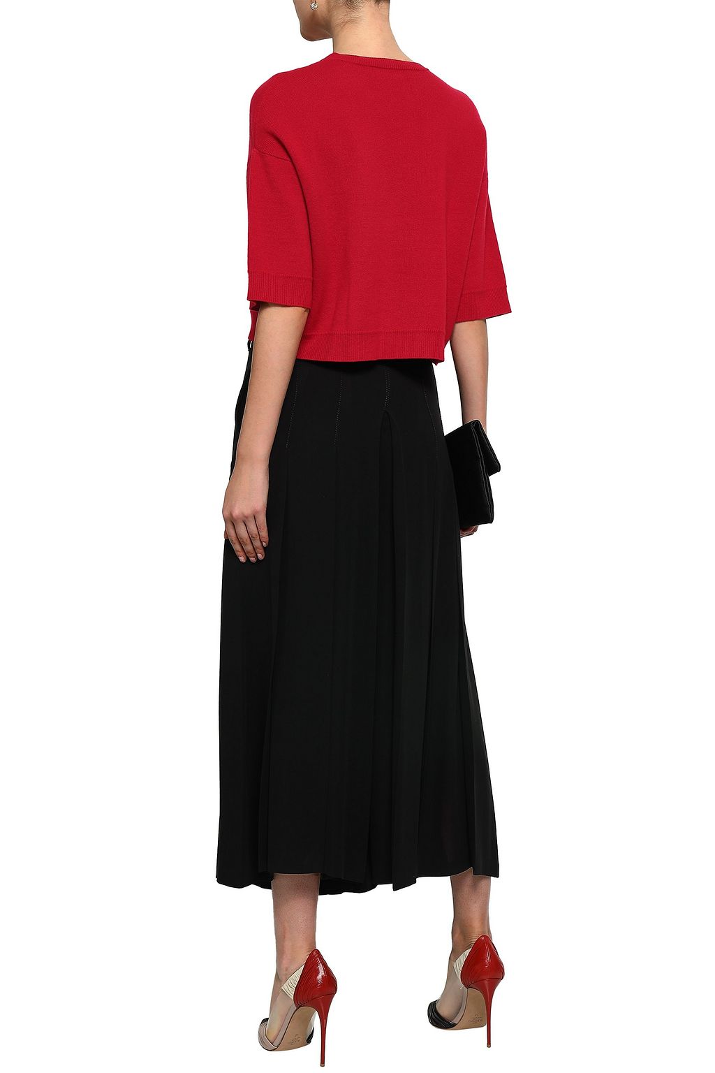 VALENTINO GARAVANI Pleated crepe culottes