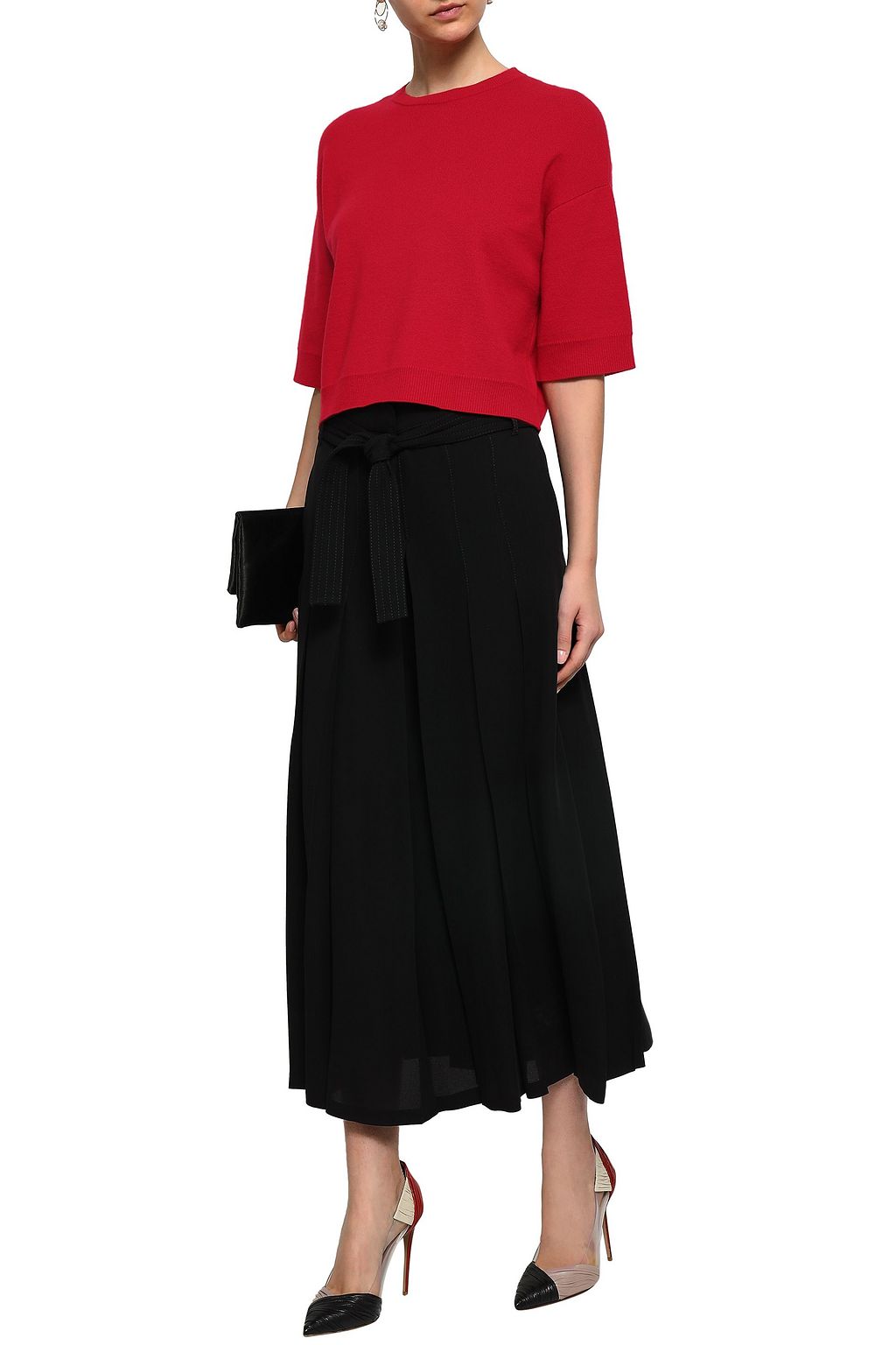 VALENTINO GARAVANI Pleated crepe culottes