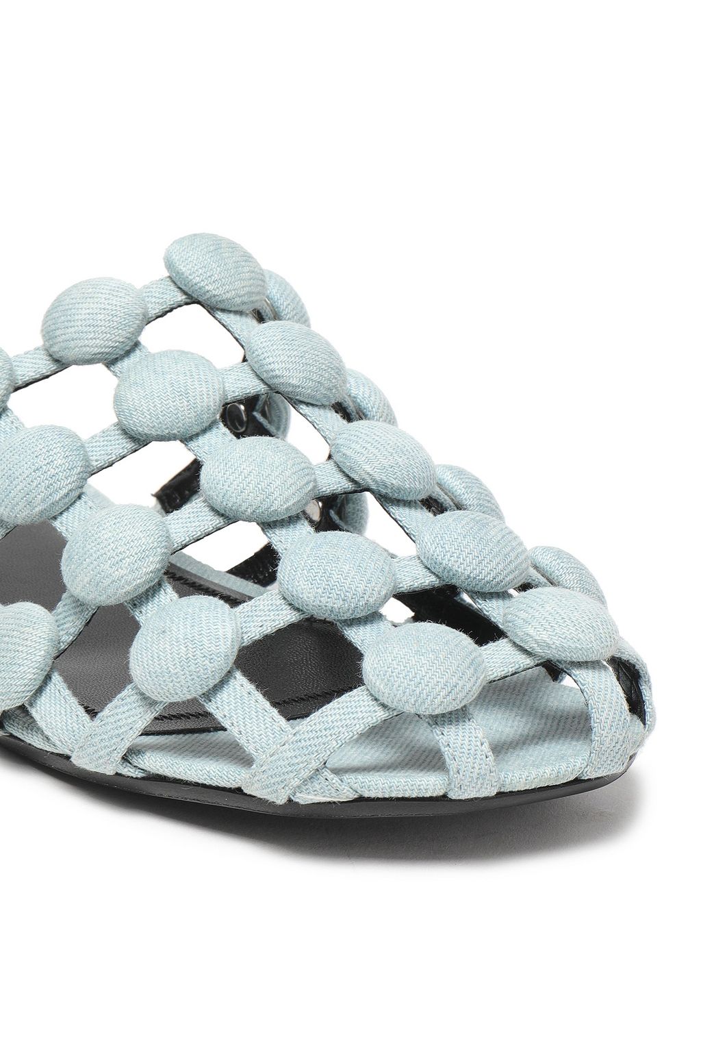 ALEXANDER WANG Amelia studded denim slippers