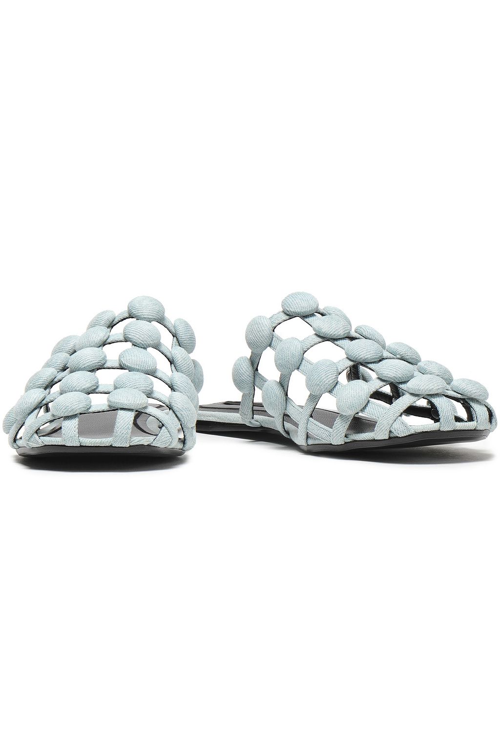 ALEXANDER WANG Amelia studded denim slippers
