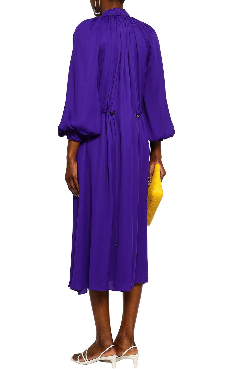TIBI Gathered crepe midi dress
