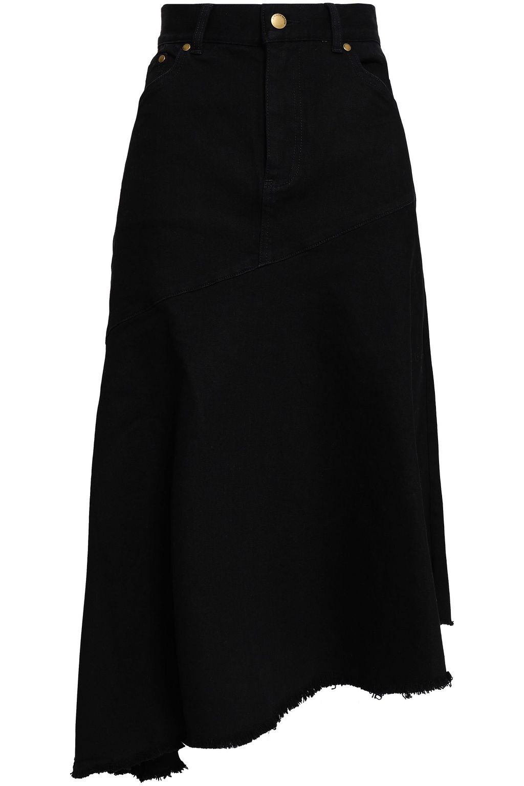 black frayed denim skirt