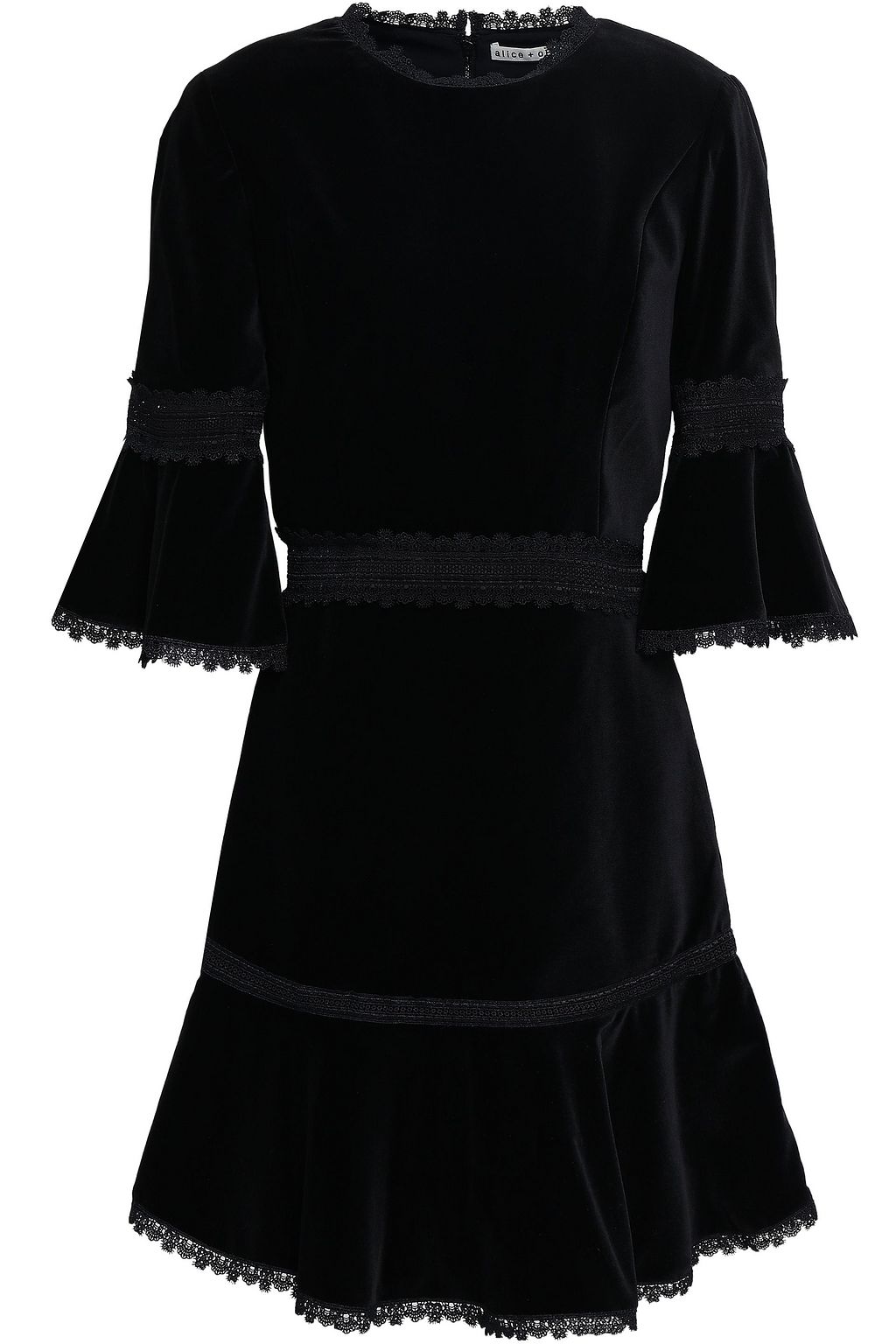 alice and olivia black velvet dress