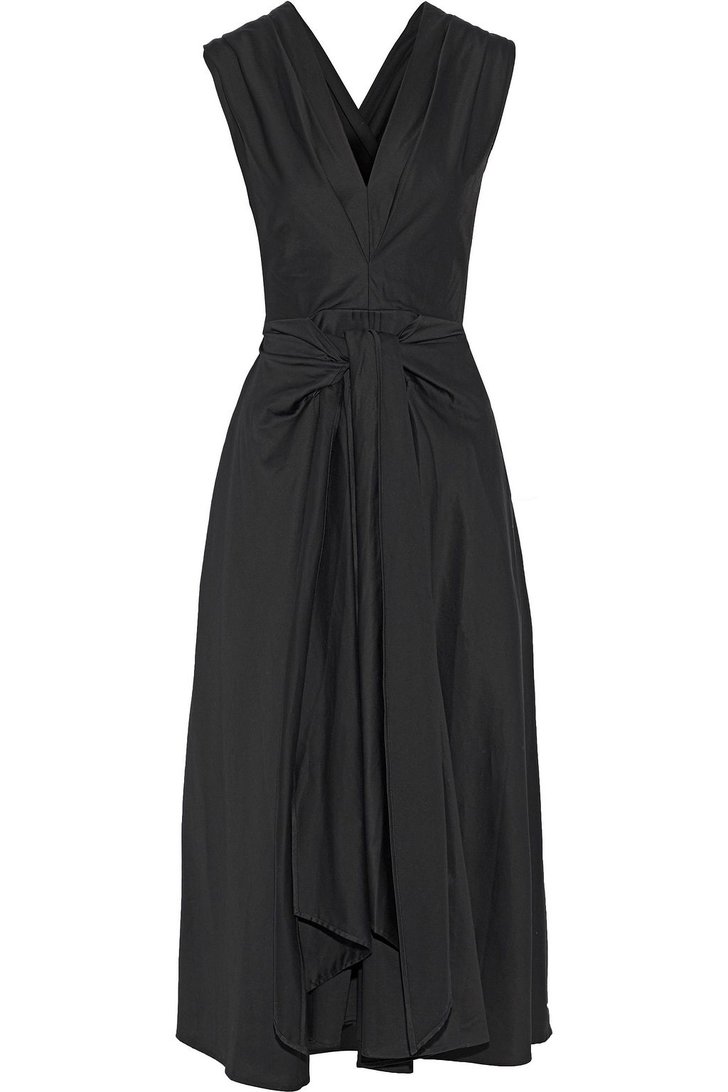 black tie front midi dress